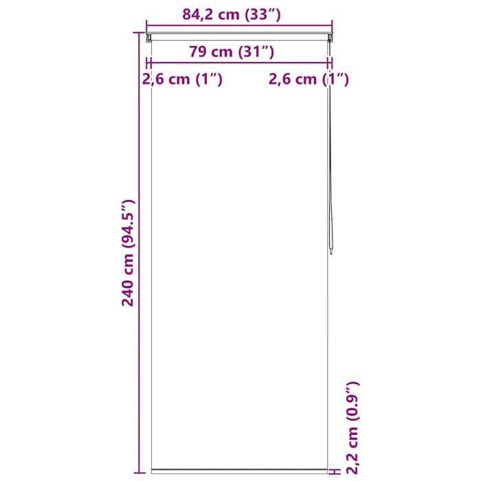 VidaXL Store Roulant De Douche 80x240 Cm Carré Rideaux De Douche Salle De Bain 142847