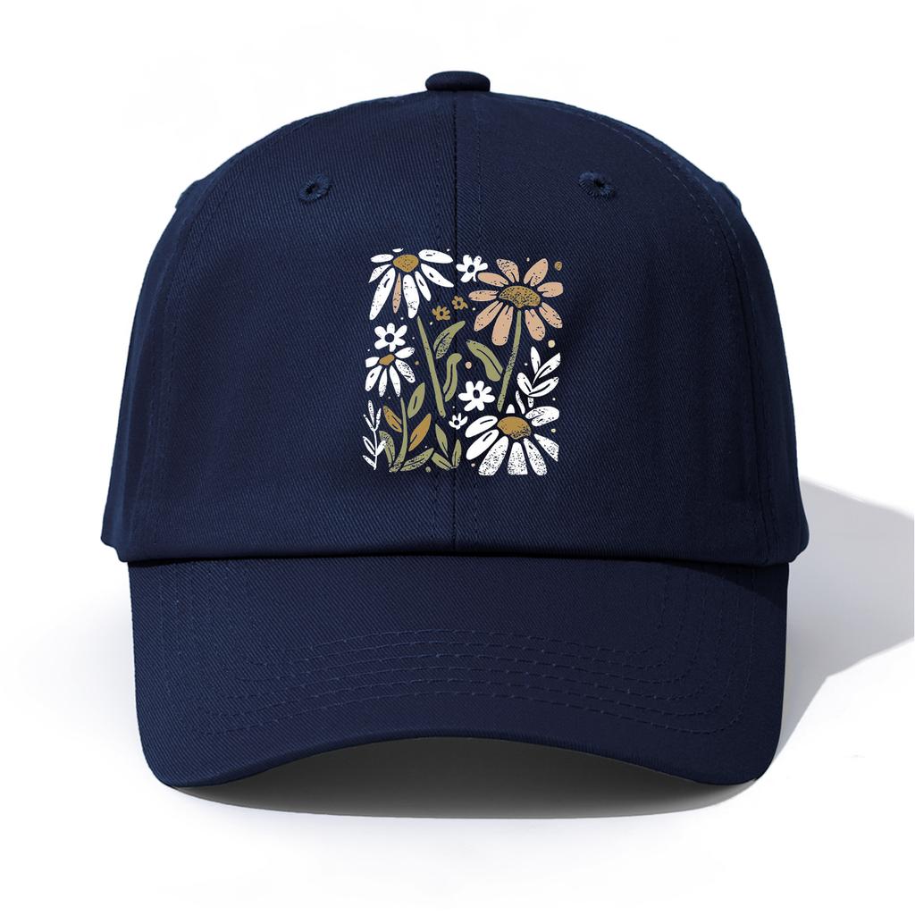 1pc Flowers Print Baseball Cap for Adults Minimalist Retro Style Casual Soft Adjustable Dad Hat Perfect As Gift