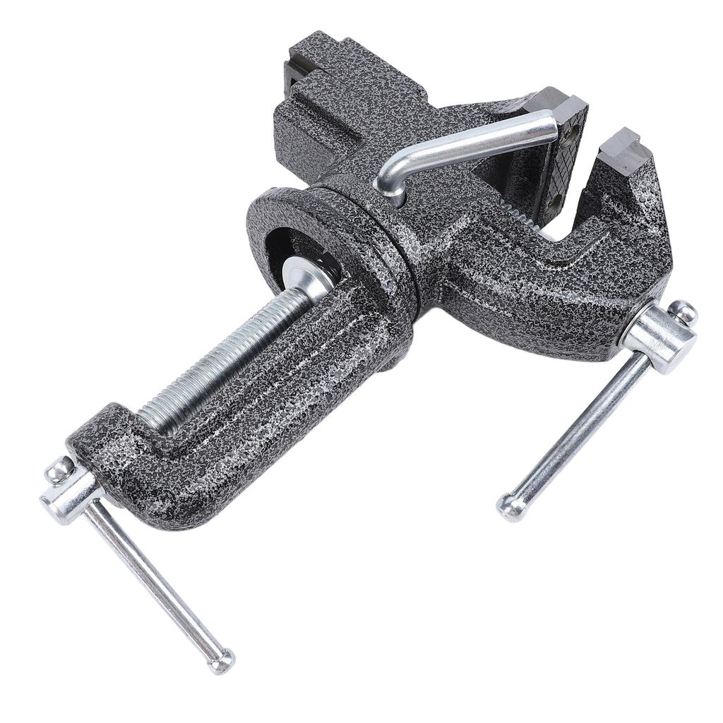Menghină de masă universală. Clemă de casă pentru clemă de bancă. Bază pivotantă portabilă de 360 de grade pentru prelucrarea lemnului, negru