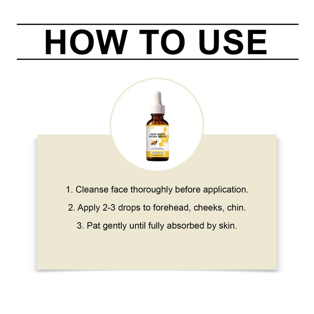 Bee Facial Serum: Gently Cares For Facial Skin, Providing Hydration, , And A Refreshing, Moisturizing Effect.30ml