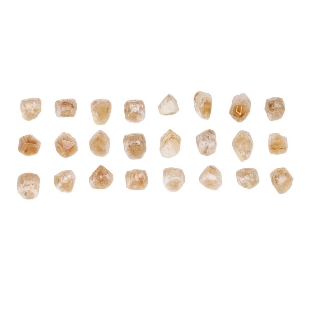 25 Pcs Rune Stone Irregular Crystal Engraved Rune Stone Set for Home Decoration Board Game