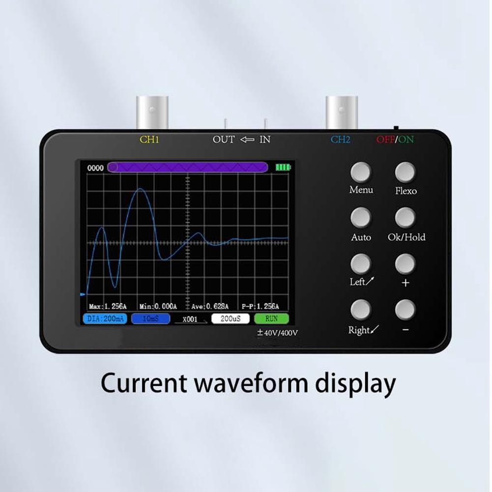 SCO2 Digital Oscilloscope 50M Sampling Rate Dual Channel 10MSa/S Analog Bandwidth 3.2inch LCD 20KB Memory Depth Trigger Function