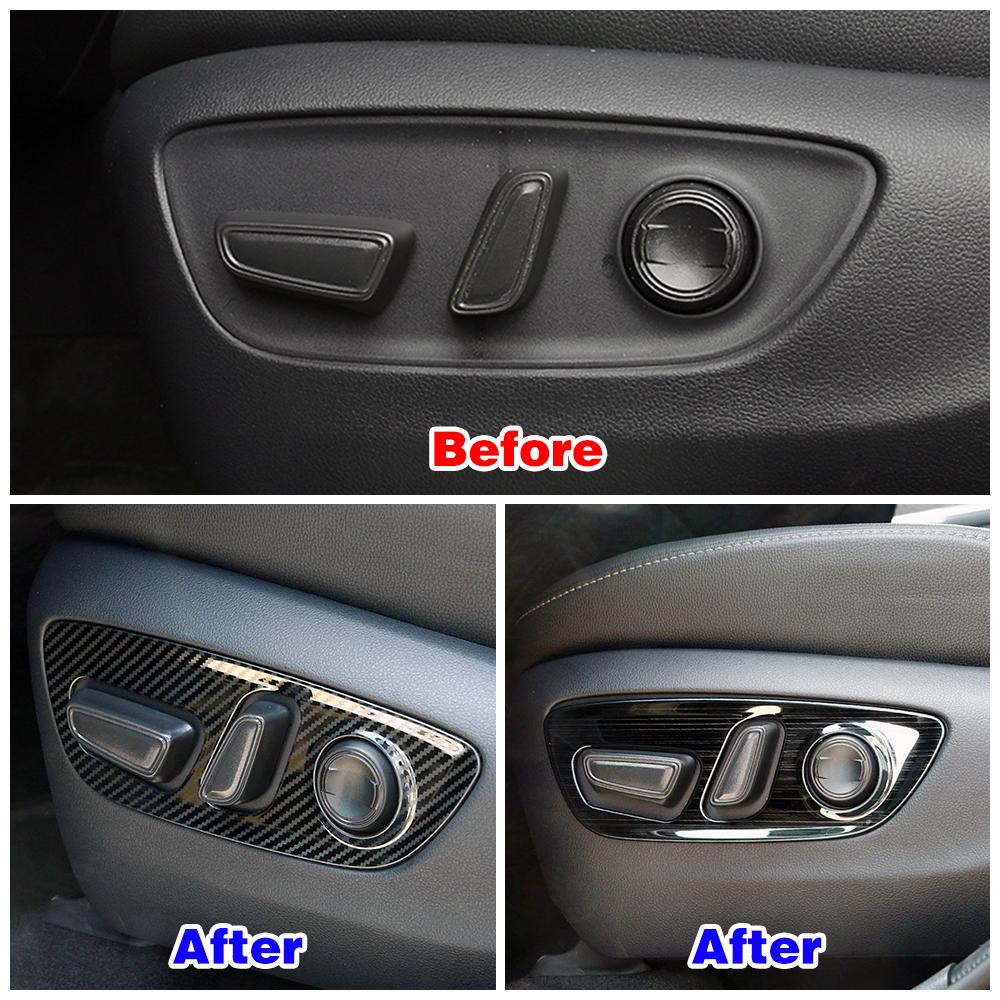 For Toyota Highlander XU70 2024 Car Interior Part Refit Styling Seat Adjustment Switch Panel Stainless Steel Sticker
