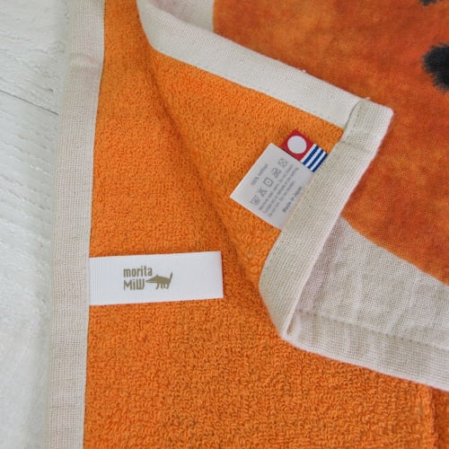 Morita MiW Imabari Tea Towel, 45x70cm, "Itsumo No Kiseki" (Wolf Design) Blue, Placemat, 100% Cotton Gauze Pile, Soft, Emplet Veil(R)