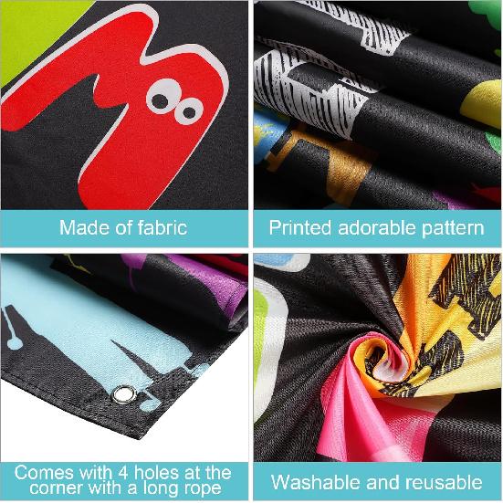 Welcome Back to School Background Banner Decoration,Fabric Bulletin Board Decoration,Welcome Back to School Photo Booth Backdrop Wall Decoration,72.8