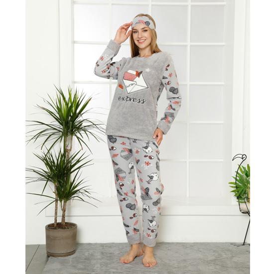

Набор женских пижам с манжетами Akbeniz Welsoft Fleece 8409