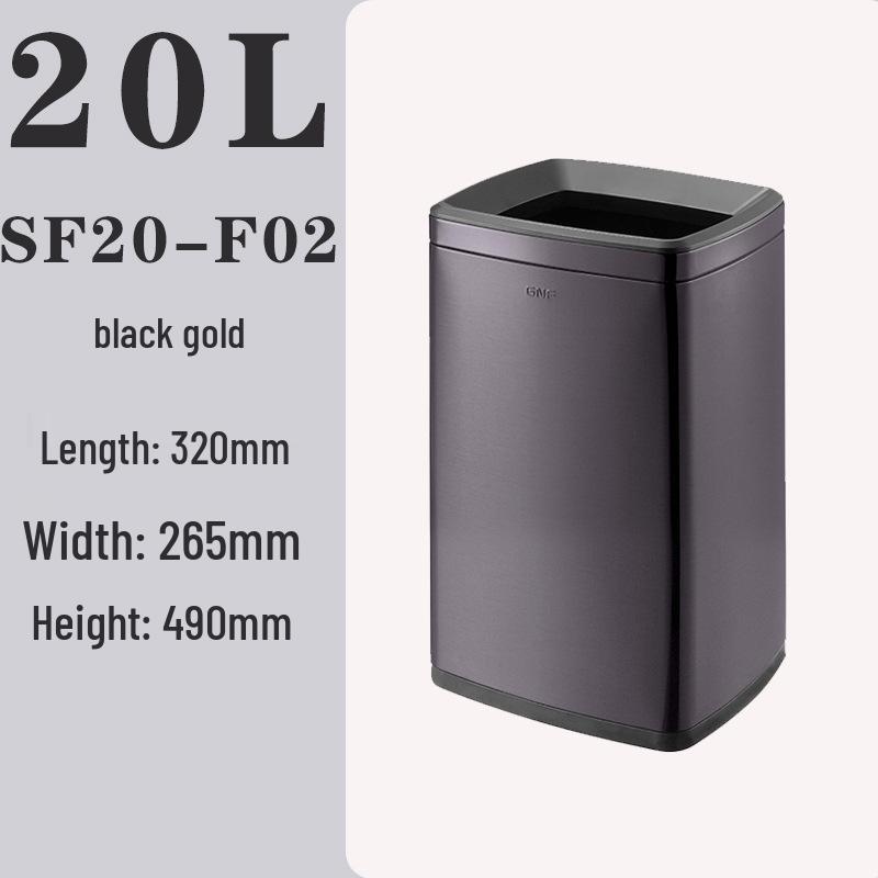 50L Stainless Steel Commercial Trash Can with Large Foot Pedal for Hotels and Shopping Malls