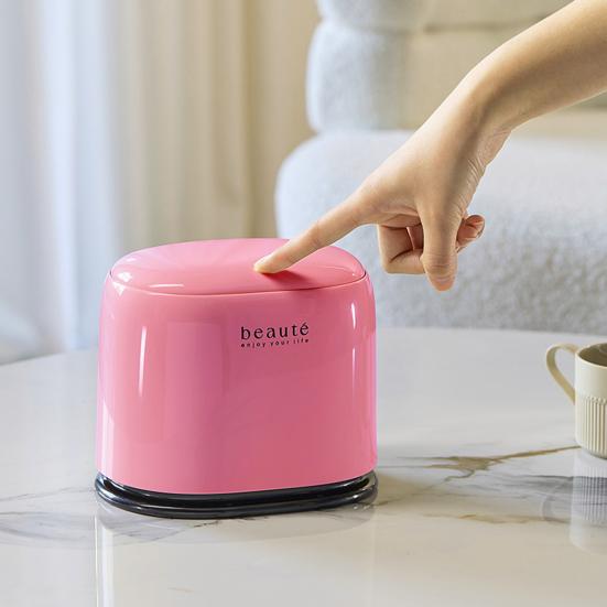 Desktop Trash Can with Press-Type Cover Large Capacity Wide Opening