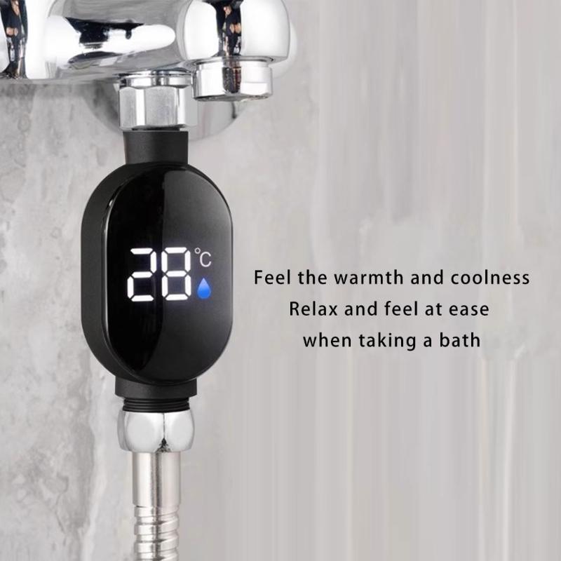 Intelligent LED Display Shower Water Thermometers Touch Control Real Time Monitoring Anti Scald Protecting