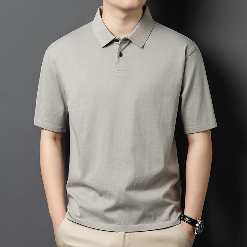 Yiliteng Men s Pure Cotton Simple Lapel Polo Shirt 185/2XL
