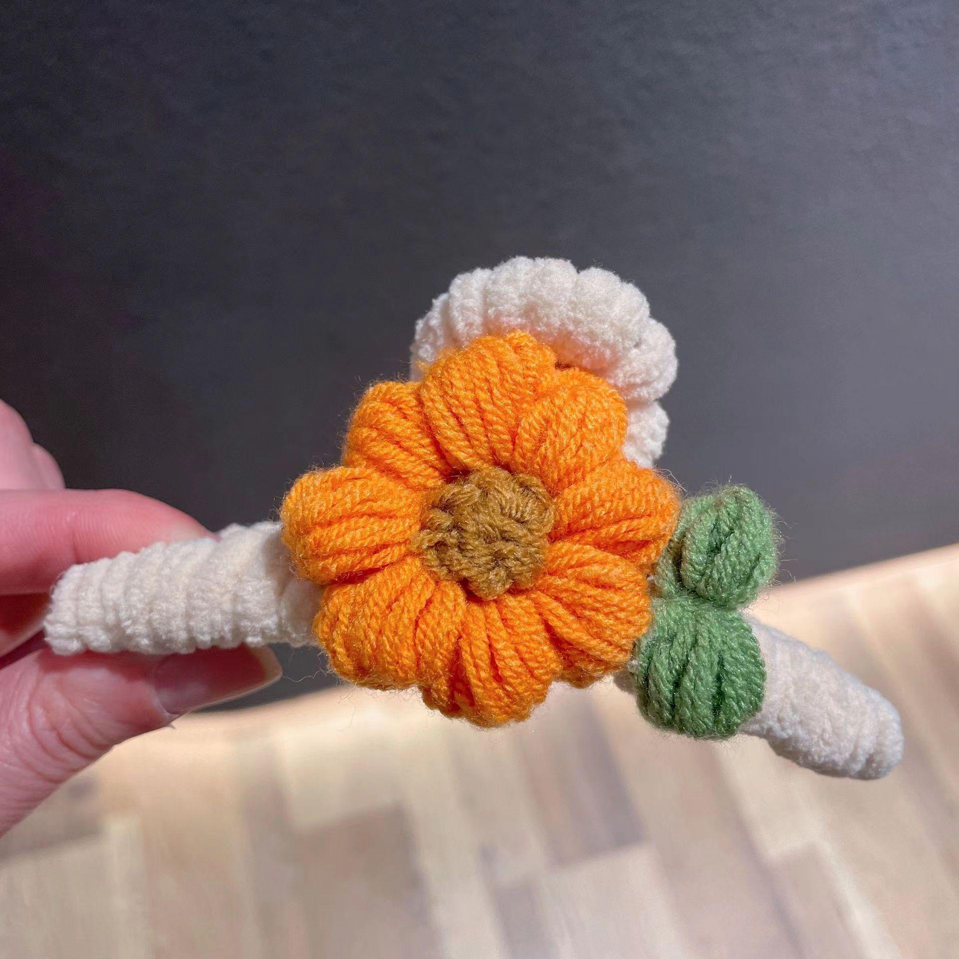 

Заколка для волос из шерсти с цветочным узором ручной работы для женщин и осени/зимы