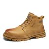High-top lace-up solid color tooling rhubarb boots men's retro fashion Martin boots outdoor trend platform shoes