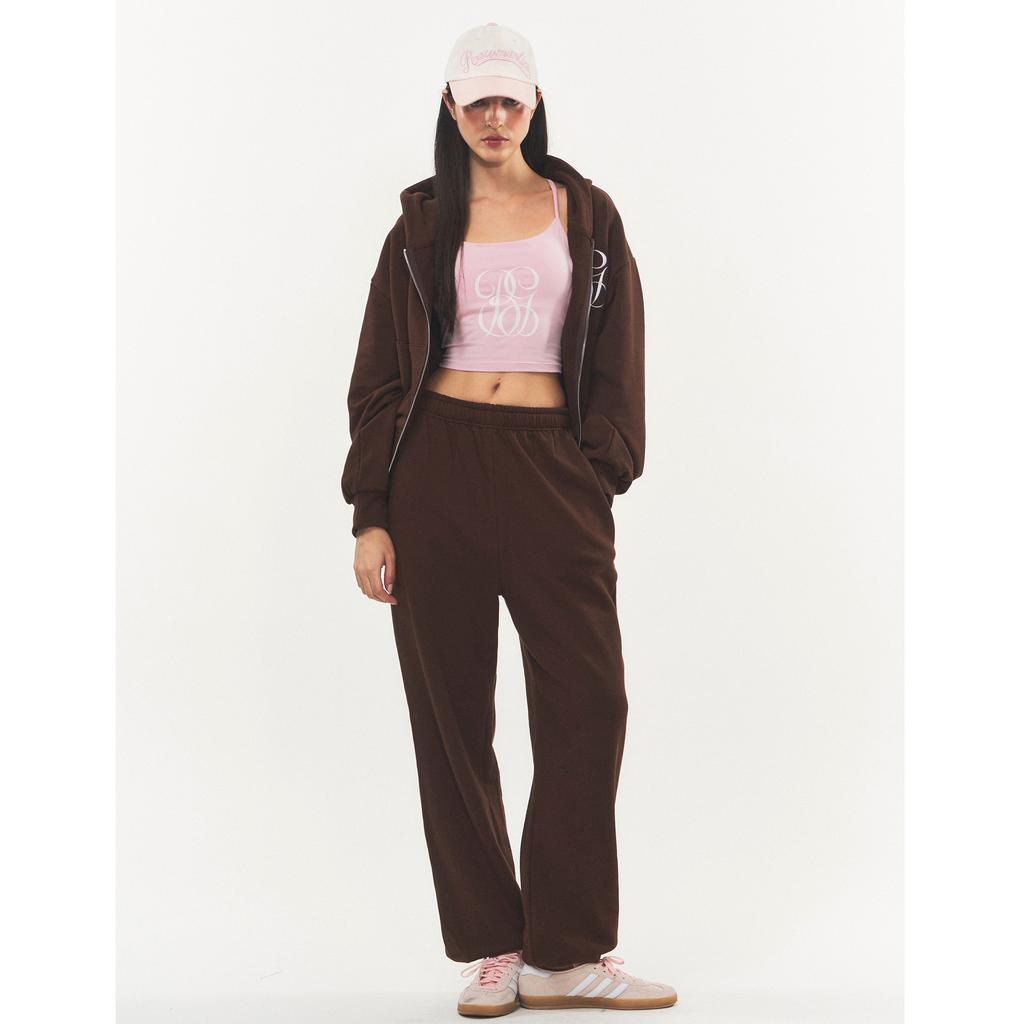 RAWMANTICS Logo Embroidered Pocket Signature Fit Jogger Pants Brown