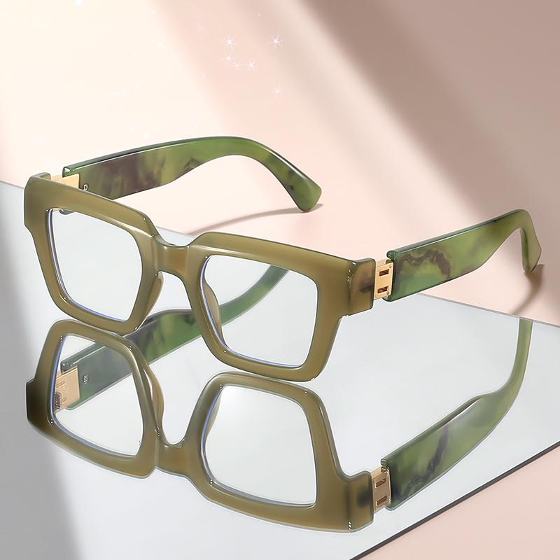 Retro-Brillen mit Marmormuster und Blaulichtfilter für Damen und Herren von europäischen und amerikanischen Luxusmarken