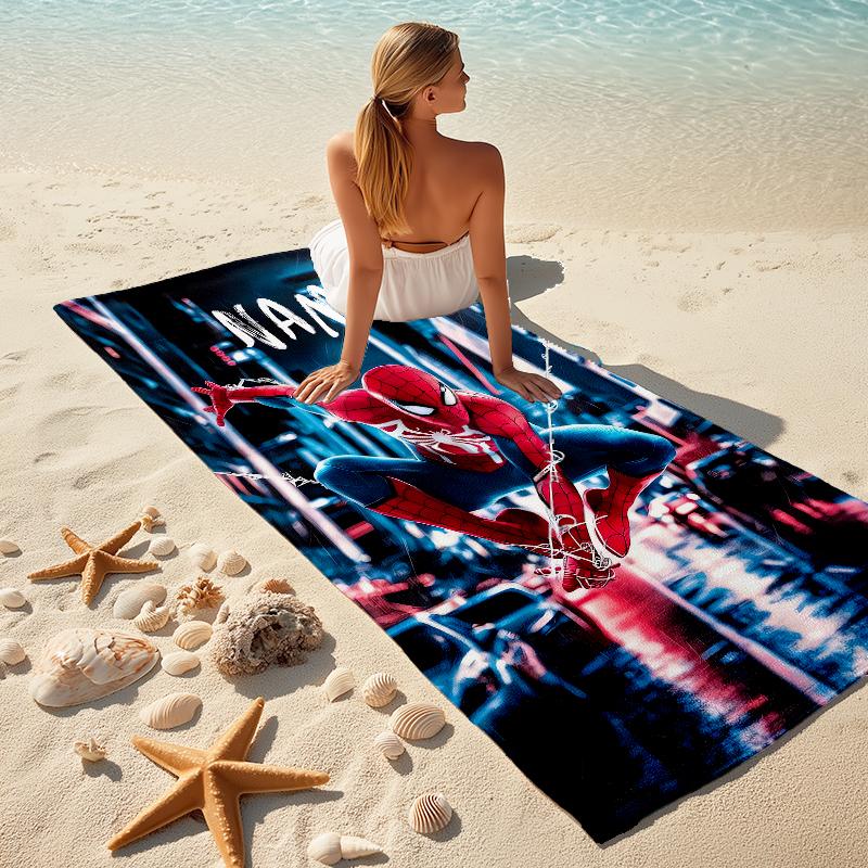 Personalized "Captain America: Thunderous Hero" Beach Towel Microfiber Beach Towel Thin Absorbent for Beach Swimming Yoga Bath Sports. 0910112