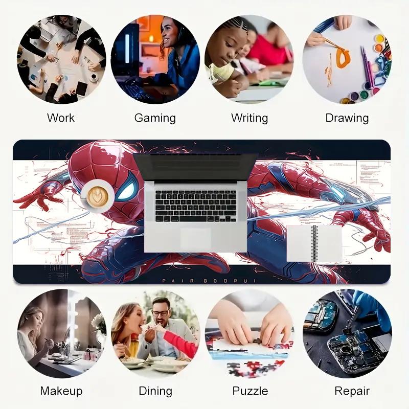 1Pc Spiderman Web Warriors Gaming Mouse Pad Keyboard Desk Mat Non-slip Rubber Lock Edge Waterproof Computer Mousepad for Office Home Decor S113