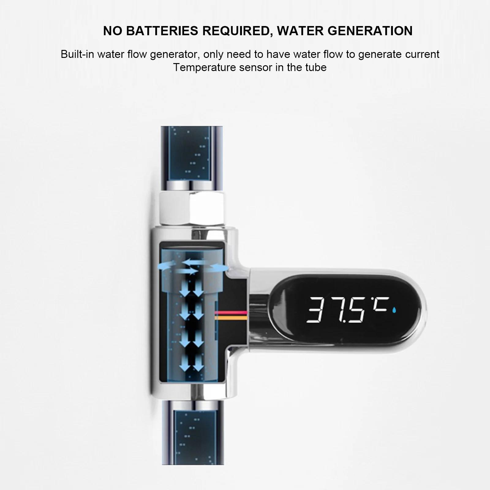 Thermostatic Shower Set With LED Screen Temperature Display Shower Self-Generating Water Temperature Smart Meter Thermometer China Mainland