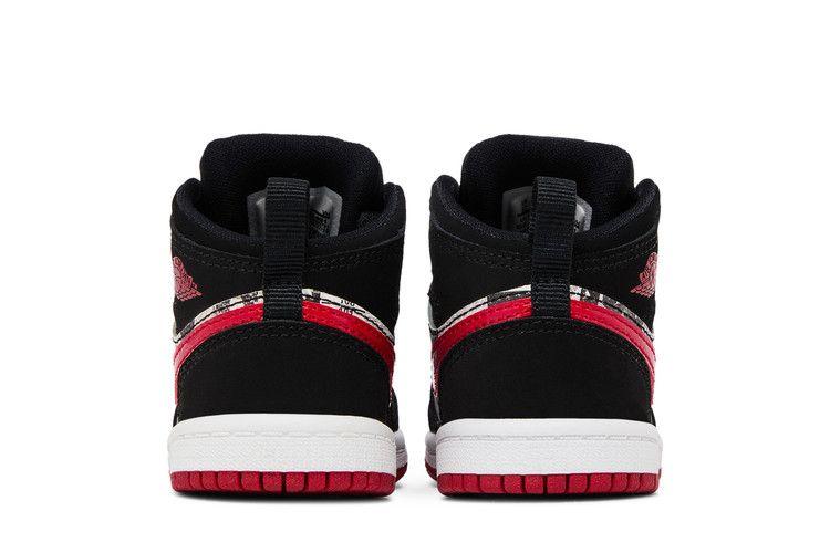 Kids' Sneakers Nike Jordan 1 Mid Newspaper Air Times (TD) Black/Gym Red-White