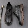 Herrenschuhe im britischen Stil Schwarz/Braun Leder - Herbstmode, Formell/Freizeit, Leichtgewicht, Höhenerhöhend