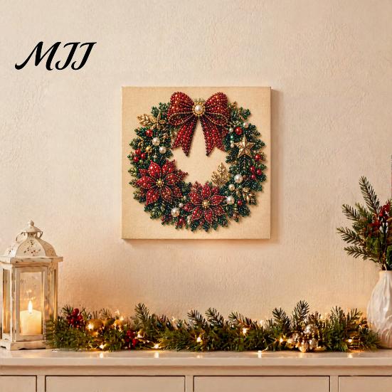 Zestawy do rękodzieła DIY dla dorosłych Boże Narodzenie Malowanie sztucznymi perłami Zestaw artystyczny Zestawy do tworzenia z koralików Rodzinna zabawa Dorośli, Początkujący, Uroczy Święty Mikołaj Drzewko Łoś Klejnot Koralik