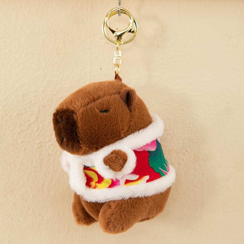 Creative Plush Kapibara Blowing Bubble Keychain Pendant Cute Couple Schoolbag Keychain Small Pendant