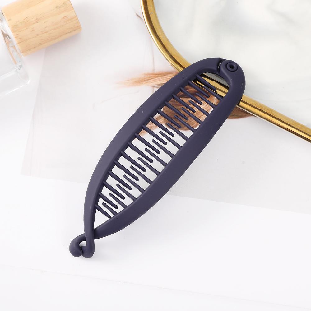 AWAYTR Simple Banana Hair Clips for Women Girls Wave Combs Hairpin Braide Clamp Clips Fashion Fish Shape Hair Claw Solid Color
