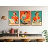Retro Kitchen Cartoon Poster Vintage Food Humorous Wall Art Canvas Picture for Modern Kitchens Dining Room Decoration Home Gift