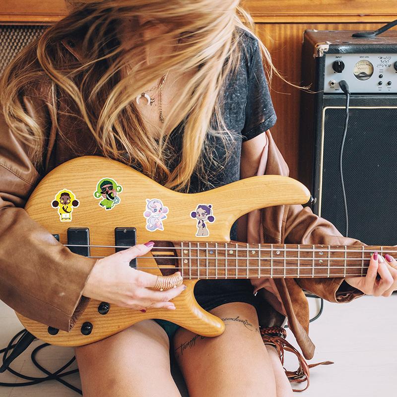 50Sheets/Set Cute Labbubu Stickers For Kids Cartoon Bubble Matt Graffiti Sticker