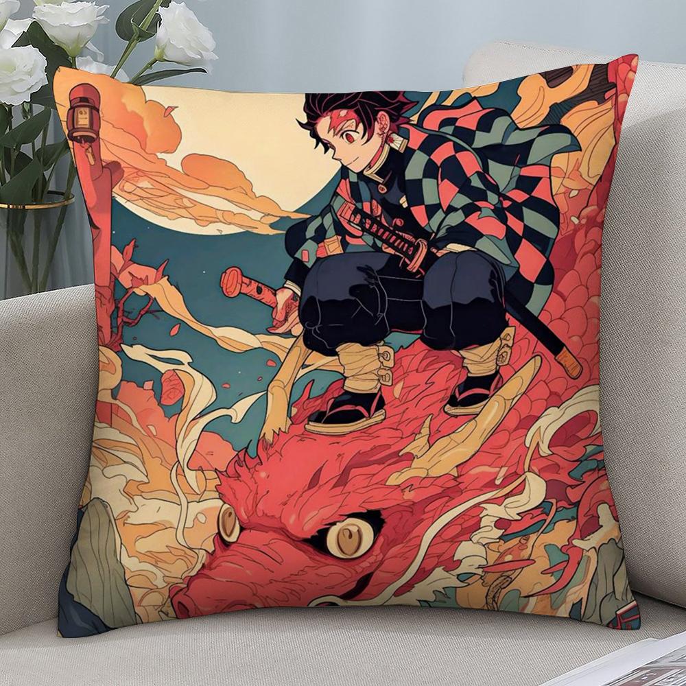 

Истребитель демонов К-Камадо Т-Тандзиро Н-Нэдзуко Наволочка Короткий плюш Диван Декоративный подарок Дом Двусторонняя печать Подушка 12x12in 30x30cm