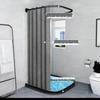No-Drill Curved U-Shaped Shower Curtain Set