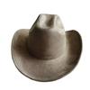 Cow Head Belt Suede Leather 7.5Cm Western Cowboy Fedora Hat Women'S Men'S Church Jazz Hat Fashion Travel Party Hat Denim Hat