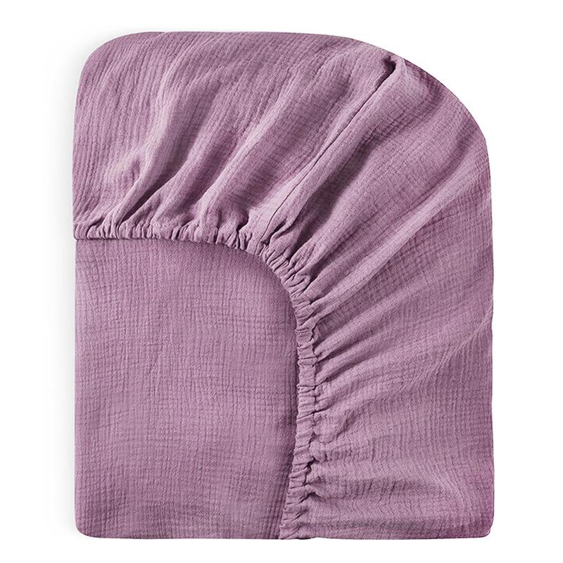 Baby Pure Cotton Double Layer Gauze Crinkle Fitted Sheet Bed Cover