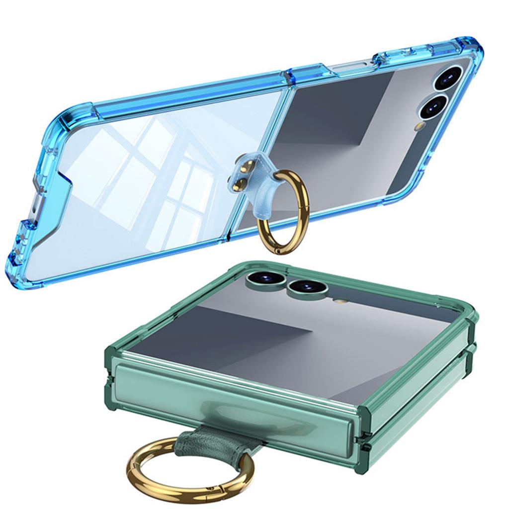 Samsung Zflip7 Mobile Phone Case Transparent Airbag Ring Connected Simple Anti Fall Folding Full Package