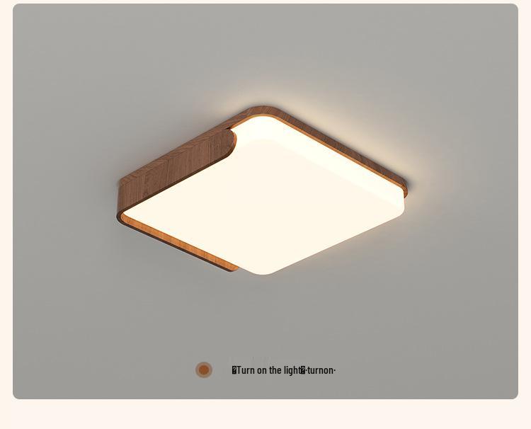 Mid-Century Style Walnut Cloud Ceiling Light - Full Spectrum, Eye Protection, Warm & Romantic Lighting for Living Room or Master Bedroom