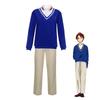 Anime Cosplay Costume WONDER EGG PRIORITY Sawaki Momoe Uniform Suit Campus Style Blue Knitted Top