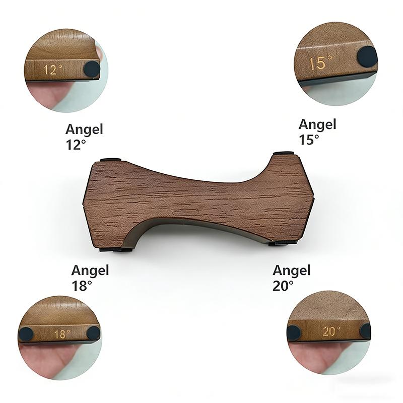 Professionell rullande knivslip - 4 justerbara vinklar 12/15/18/20° Diamantsten Träbas Köksslipverktyg