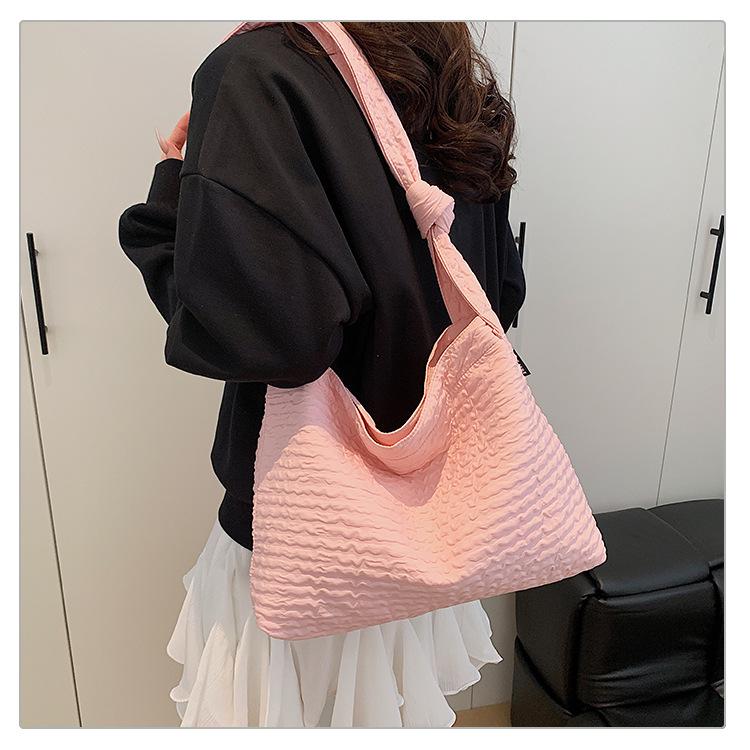 2026 Summer Stylish Large Capacity Women's Tote Bag - Gentle Texture, Plain Color, Shoulder/Handheld