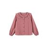 Girls' Plaid Peter Pan Collar Lantern Sleeve Shirt