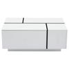 Modern White Square Coffee Table, Patchwork Colors with High-Gloss Look, 100 X 60 X 40 Cm – Four Drawers, Sliding Tabletop, Load Capacity Up To 30 Kg