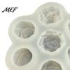 Flexible Silicone Bakeware Rose Peony Mold, 7 Cavities Baking Mold for Making Cake Professional Pastry Molds Chocolate Candle Soap, Non Stick