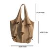 Retro Polyester Knit Tote Bag for Women Bow Woven Shoulder Handbag KTB