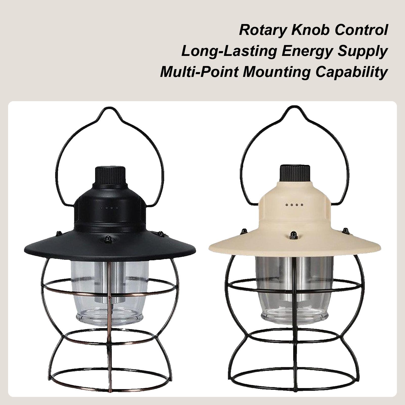 

Vintage Lantern 3 Modes Retro LED Lantern Outdoor Atmosphere Light for Yard Outdoor Hiking Mountain Climbing Camping Garden білий