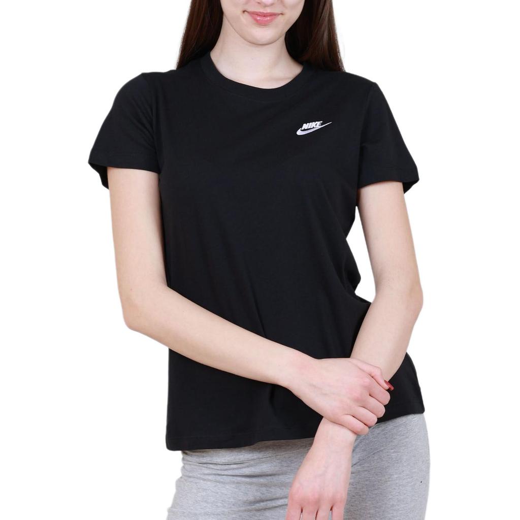 Nike Solid Logo Casual Sports Short Sleeve T-Shirt Women Tops Black DN2393-010