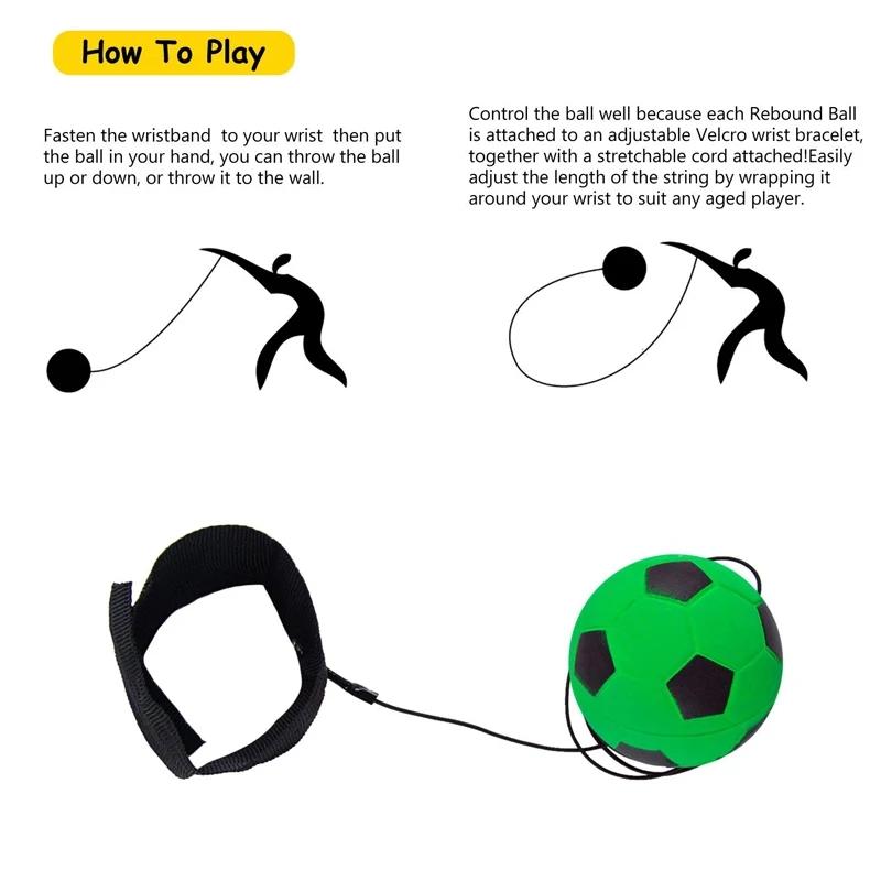 2Pcs Children Sponge Rubber Hand Ball Toy Game Exercises Bouncing Elastic Sport On Nylon String Children Kids Outdoor Toy Ball