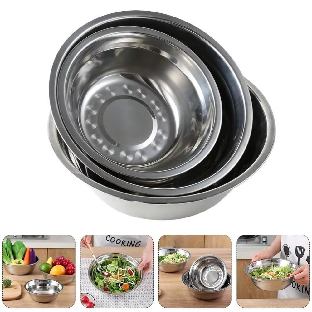Stainless Steel Soup Pot Food Grade Salad Mixer Basin  Kitchen Cooking Tools