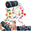 Cat Kitten Toys Set, Collapsible Tunnels for Indoor Cats, Interactive Feather Toy Mouse