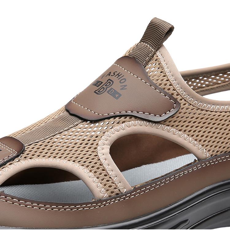 Letní prodyšné pánské baotou sandály duté síťované dírkované boty venkovní protiskluzové lehké sportovní volnočasové plážové boty