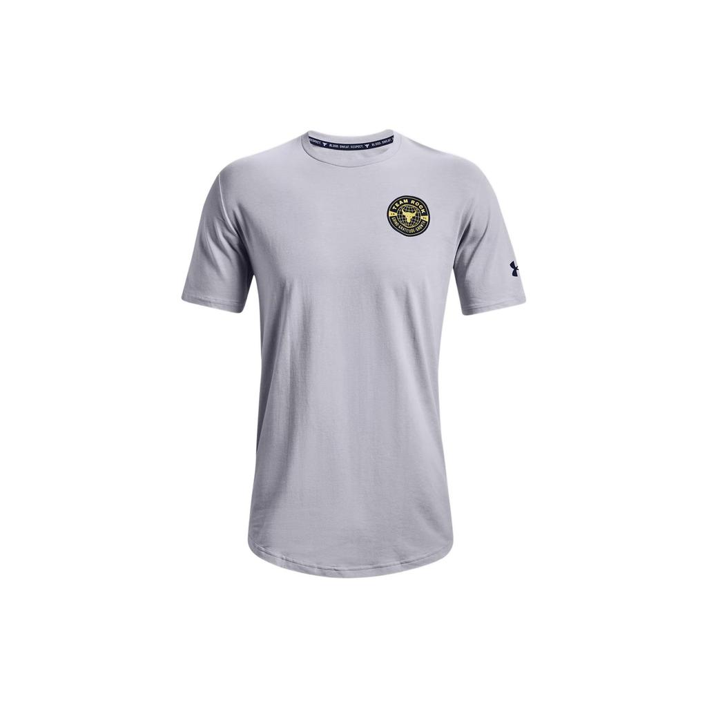 Under Armour Graffiti-Schrift Rundhals Kurzarm T-Shirt Herren Tops Mittelgrau 1371220-011