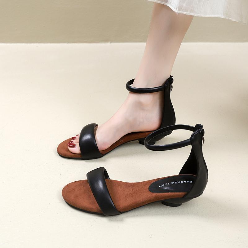 

Новые Роскошные Французские Элегантные Босоножки на Толстом Среднем Каблуке Kitten с Мягкой Подошвой и Круглым Носком из Натуральной Кожи Сказочные Босоножки с Одним Ремнем из Натуральной Кожи 40 чёрный