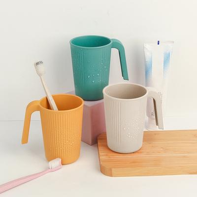 4 pezzi Tazza per acqua infrangibile con manici Design a linea verticale Facile da pulire Lavabile in lavastoviglie Tazza per acqua